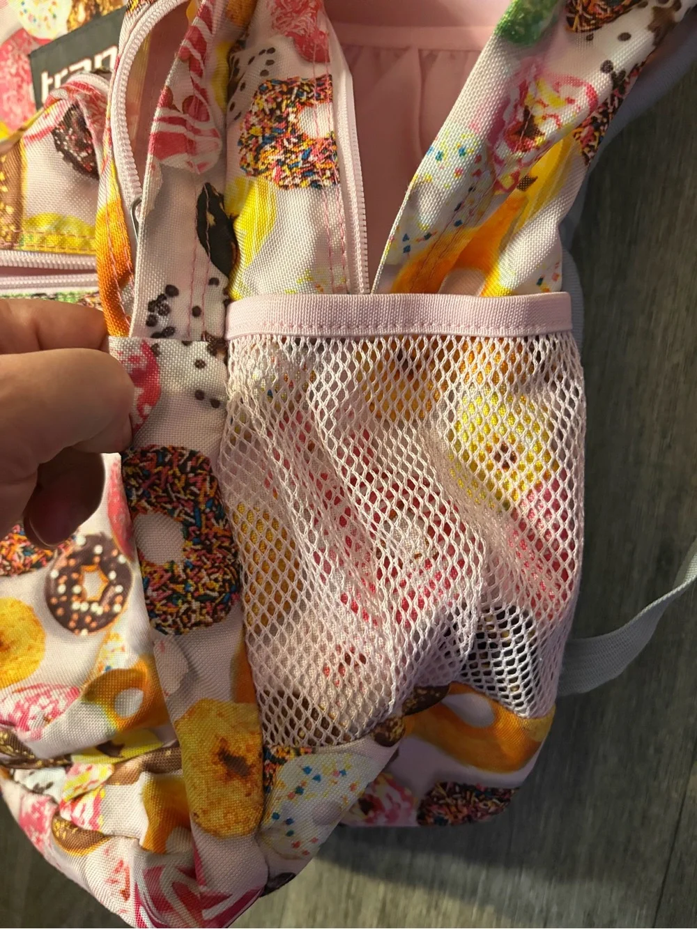 JanSport Trans Donut Print Backpack Pink Kawaii School Book Bag Sprinkle Dounut